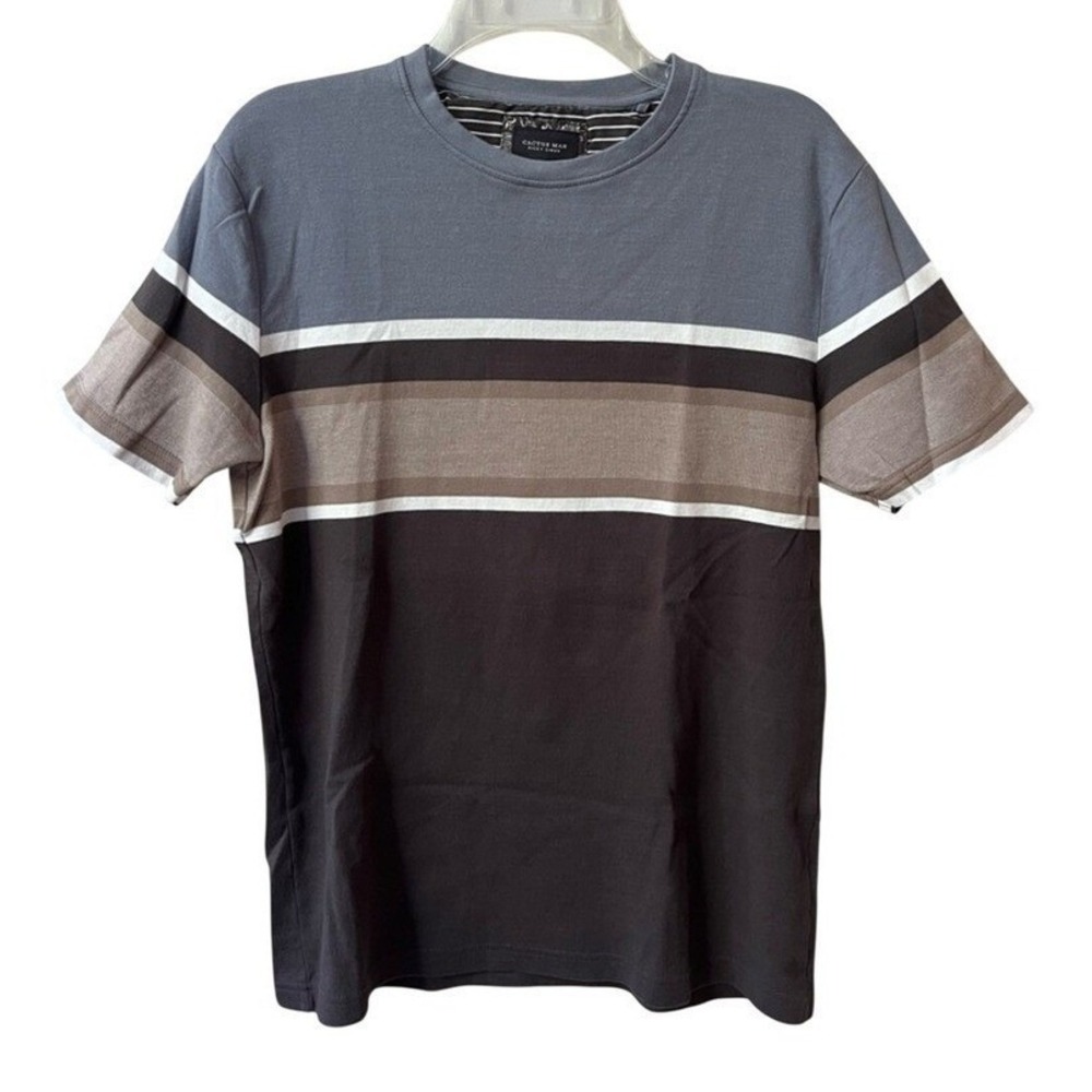 Cactus Man Ricky Singh Striped Colorblock Short Sleeve T Shirt Mens Medium